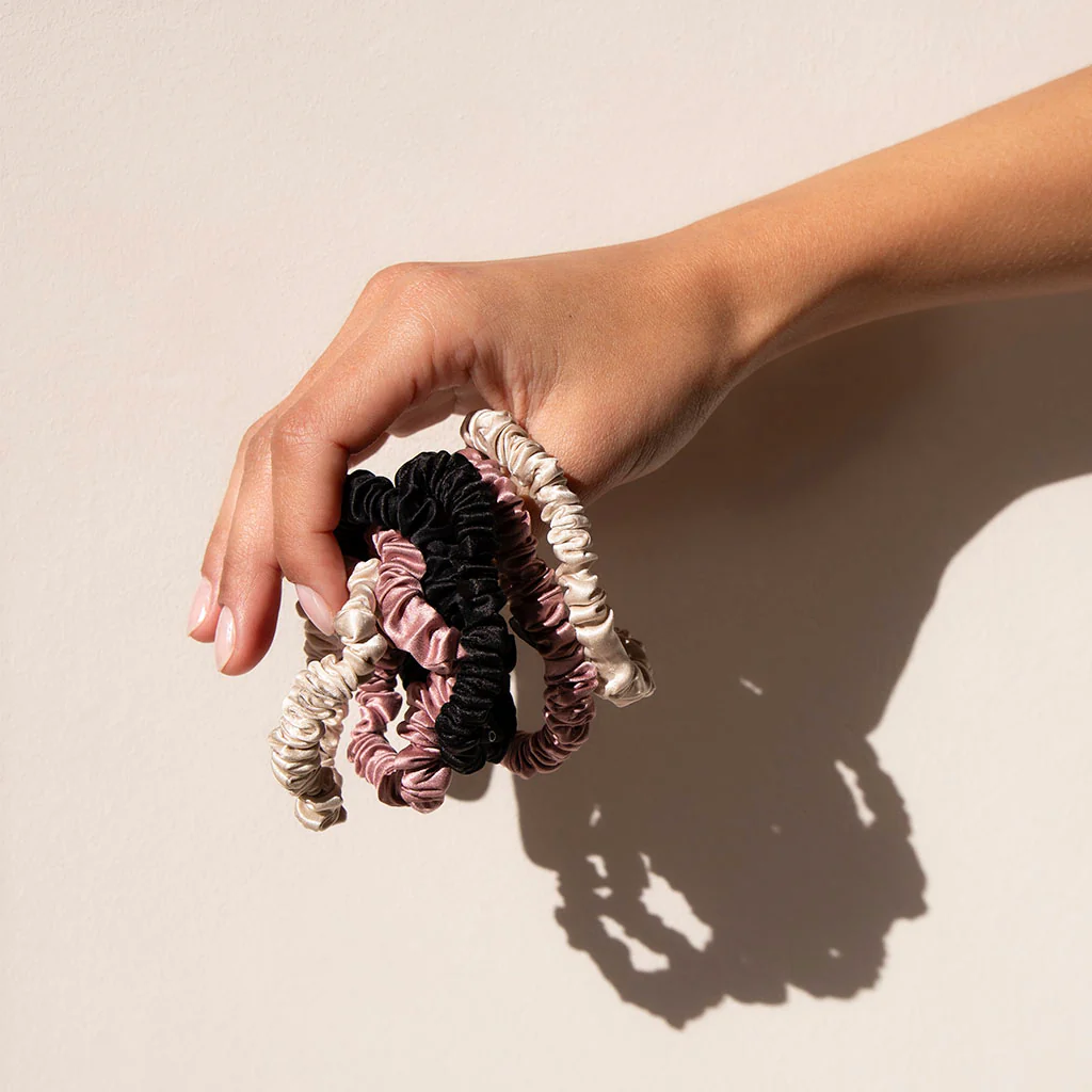 Skinny Scrunchie Set - Rose, Dusty, Black - Image 5